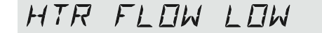 Display toont HTR FLOW LOW
