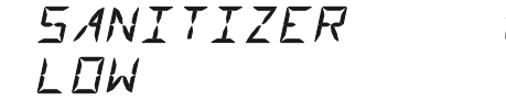 Display toont SANITIZER LO