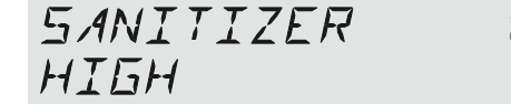 Display toont SANITIZER HI