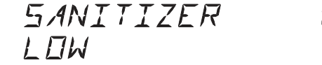 Display toont SANITIZER LO