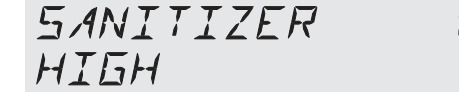 Display toont SANITIZER HI