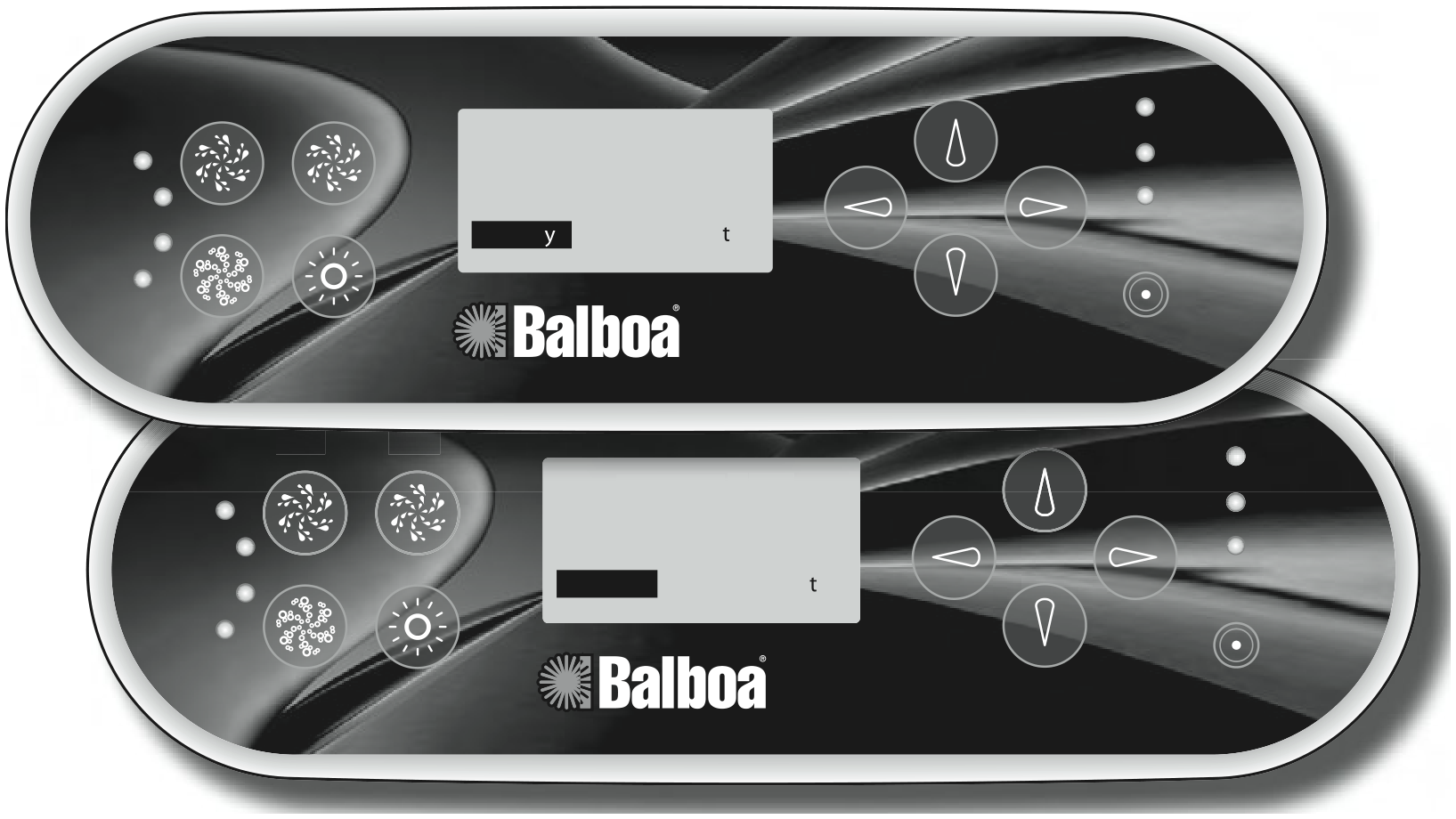 MLM990S spa menu-paneel met kleurendisplay, navigatietoetsen, Select-knop en LED-indicatoren