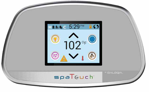 Balboa spaTouch touchpanel met pictogramgestuurd hoofdscherm