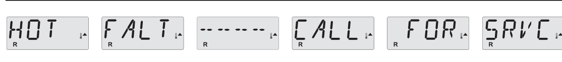 Display: HOT FAULT, CALL FOR SRVC