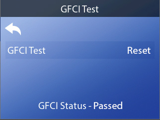 GFCI-scherm met status Passed