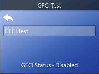 GFCI-scherm met status Disabled