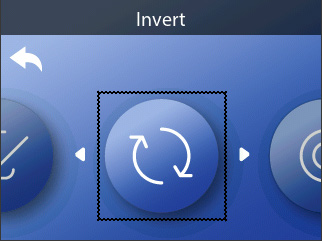 Invert-scherm met het rotatie-icoon