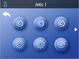 Jets 1-scherm met snelheidsiconen