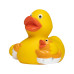 Rubber badeendje baby met fles Rubber badeendje baby met fles