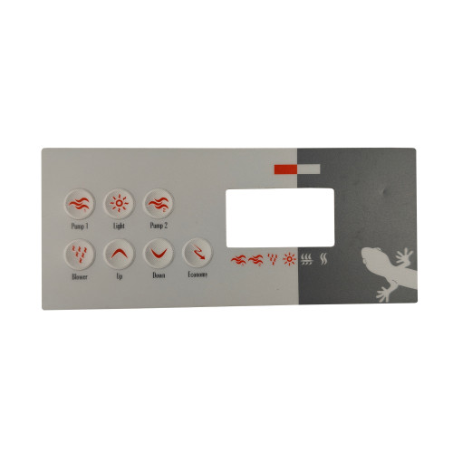 Spa display overlay voor Gecko TSC-8 met 7 knoppen Spa display overlay voor Gecko TSC-8 met 7 knoppen