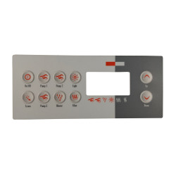 Spa display overlay voor Gecko TSC-8 met 10 knoppen Spa display overlay voor Gecko TSC-8 met 10 knoppen