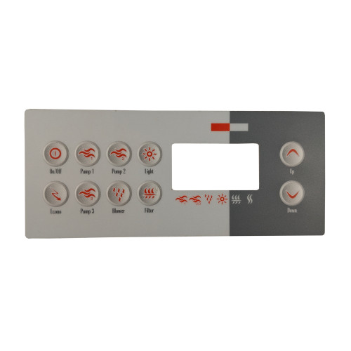 Spa display overlay voor Gecko TSC-8 met 10 knoppen Spa display overlay voor Gecko TSC-8 met 10 knoppen