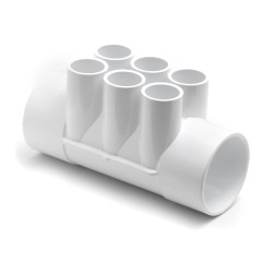 Spruitstuk, verdeler, Manifold 2 inch met 6 x 0,75 inch 672-4270 Spruitstuk, verdeler, Manifold 2 inch met 6 x 0,75 inch 672-4270
