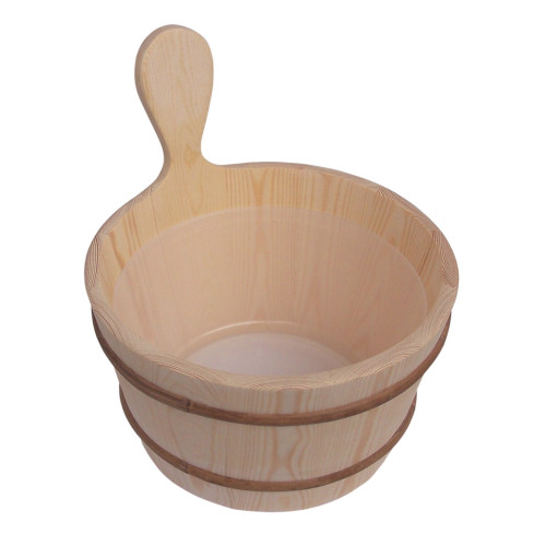 Houten sauna emmer met kunststof inzet 3 liter Houten sauna emmer met kunststof inzet 3 liter