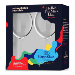 Kunststof wijn of gin/tonic glas, Happy Glass Miss Liza, set van 2 stuks Kunststof wijn of gin/tonic glas, Happy Glass Miss Liza, set van 2 stuks