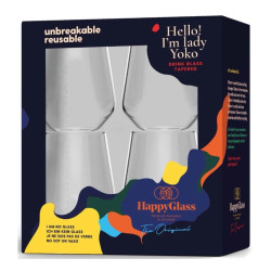 Kunststof water of wijn glas HappyGlass, set van 4 stuks Lady Yoko Kunststof water of wijn glas HappyGlass, set van 4 stuks Lady Yoko