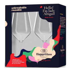 Kunststof wijnglas op voet HappyGlass, Lady Abigail, set van 2 stuks Kunststof wijnglas op voet HappyGlass, Lady Abigail, set van 2 stuks