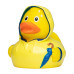 Rubber badeendje met poncho - regenjas Rubber badeendje met poncho - regenjas