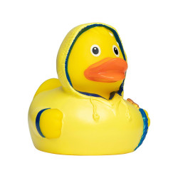 Rubber badeendje met poncho - regenjas Rubber badeendje met poncho - regenjas
