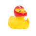 Rubber badeendje racer met helm Rubber badeendje racer met helm