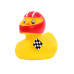 Rubber badeendje racer met helm Rubber badeendje racer met helm