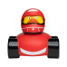 Rubber badeendje racer met raceauto Rubber badeendje racer met raceauto