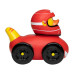 Rubber badeendje racer met raceauto Rubber badeendje racer met raceauto