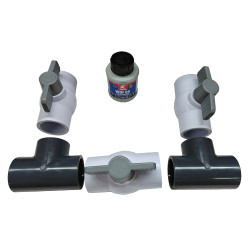 Spa PVC Bypass set voor warmtepomp voor 1,5 inch (ca. 48 mm. buitenmaat) leidingwerk Spa PVC Bypass set voor warmtepomp voor 1,5 inch (ca. 48 mm. buitenmaat) leidingwerk