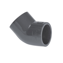 Spa PVC 50mm. 45 graden bocht hoge druk PVC