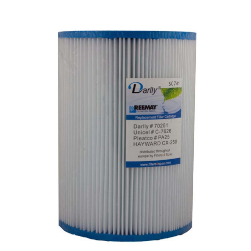 Spa Filter Darlly SC741 D18/L25 - 70251 - Unicel C-7626 - Pleatco PA25 Spa Filter Darlly SC741 D18/L25 - 70251 - Unicel C-7626 - Pleatco PA25
